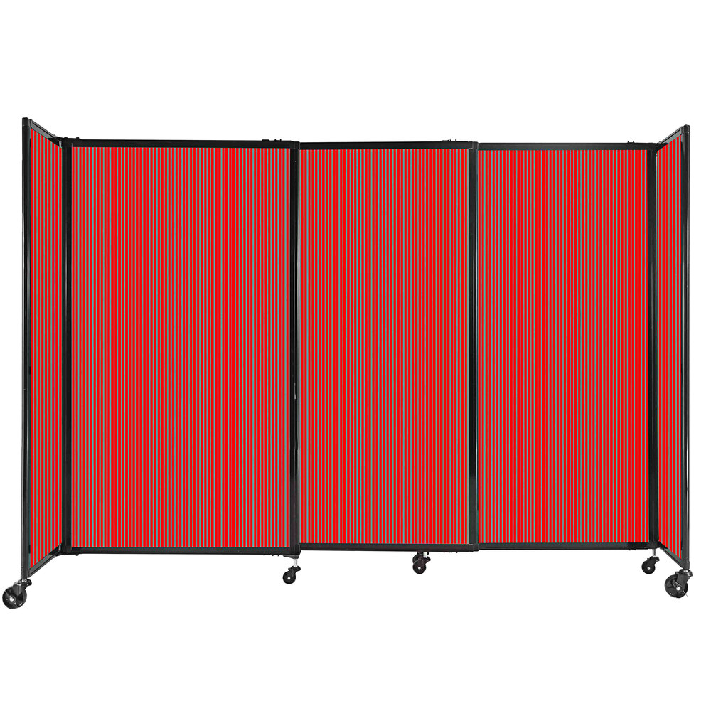 Versare 1560309 Red Poly StraightWall Sliding Room Divider 7' 2" x 5'