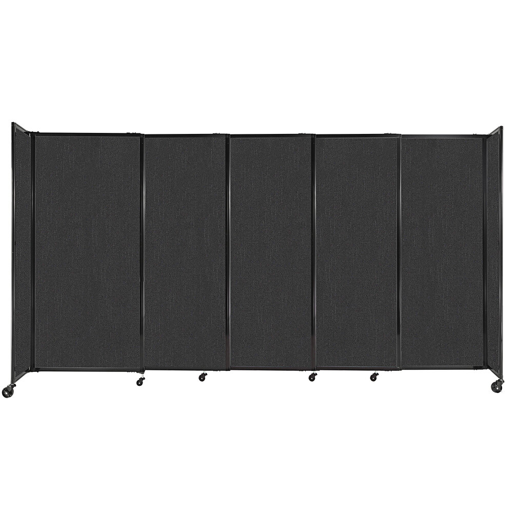Versare 1472502 Black StraightWall Sliding Room Divider 11' 3" x 6'