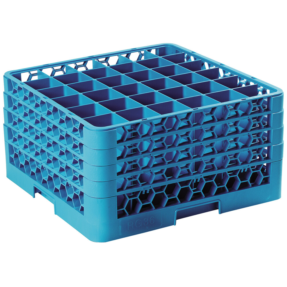 Carlisle RG36414 OptiClean 36 Compartment Glass Rack with 4 Extenders