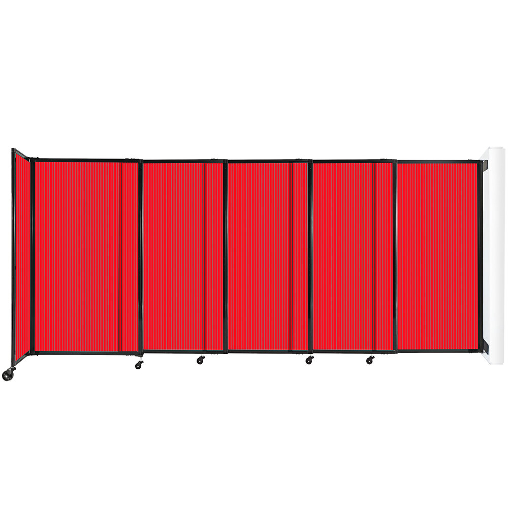 Versare 7560508 Red Poly StraightWall WallMounted Sliding Room Divider