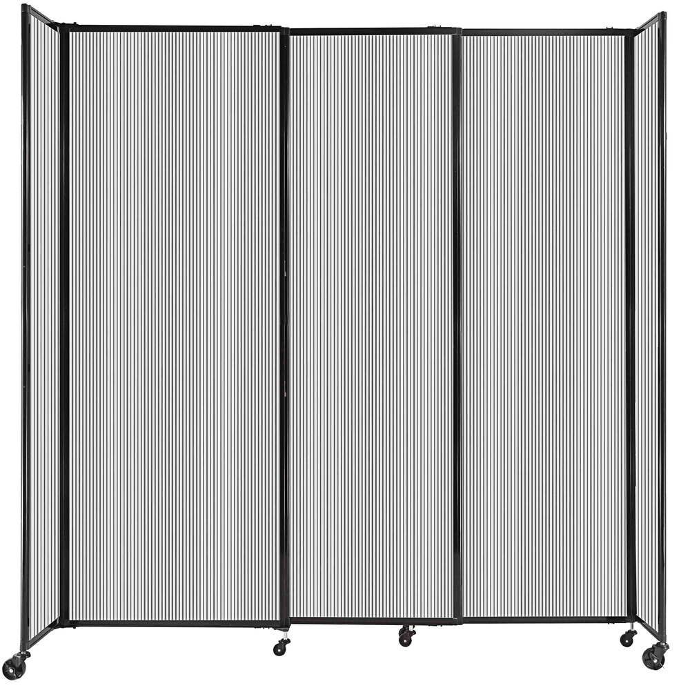 Versare 1590303 Clear Poly StraightWall Sliding Room Divider 7' 2" x