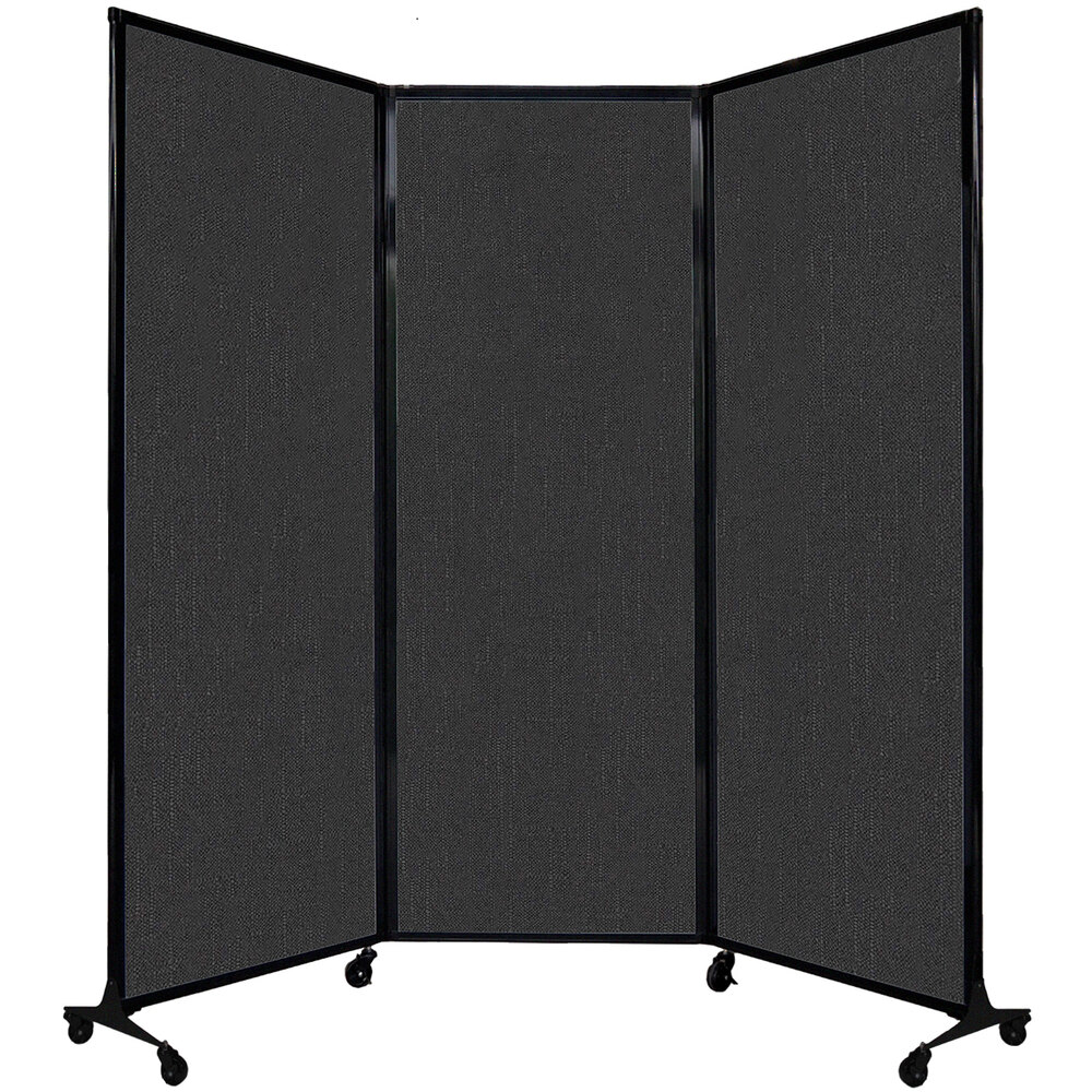Versare 1822142 Black QuickWall Folding Portable Room Divider 8' 4