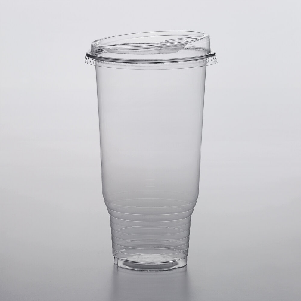 Choice HD 32 oz. Pedestal Heavy Weight Clear PET Plastic Cold Cup with