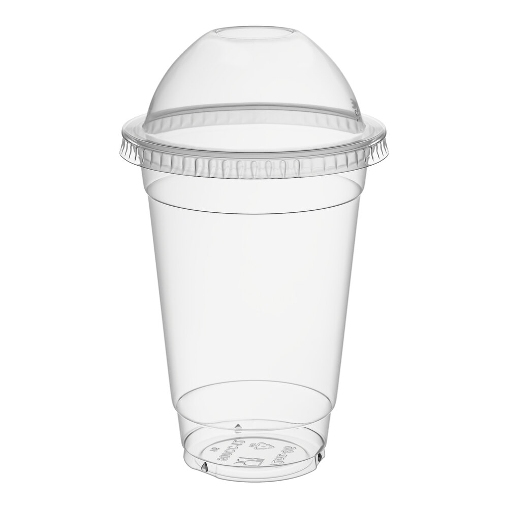 Choice 12 oz. Clear PET Plastic Cold Cup with Dome Lid - 50/Pack