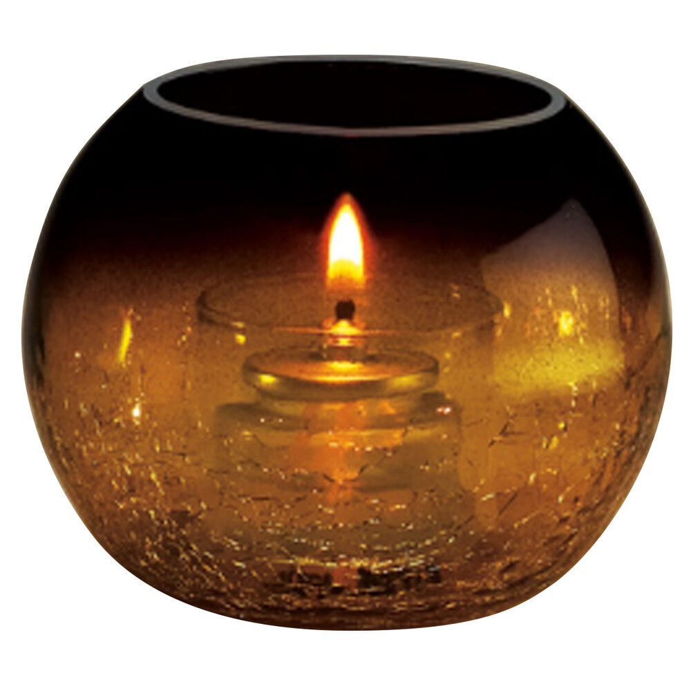 Sterno Products 80288 Amber Glass Sphere Liquid Candle Holder with