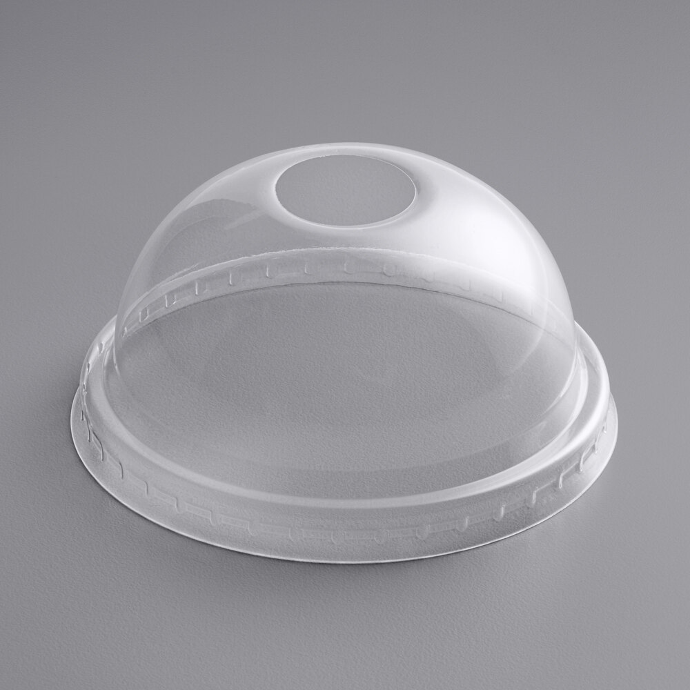 Choice 1222 oz. Translucent Cold Cup Dome Lid with Opening 1000/Case