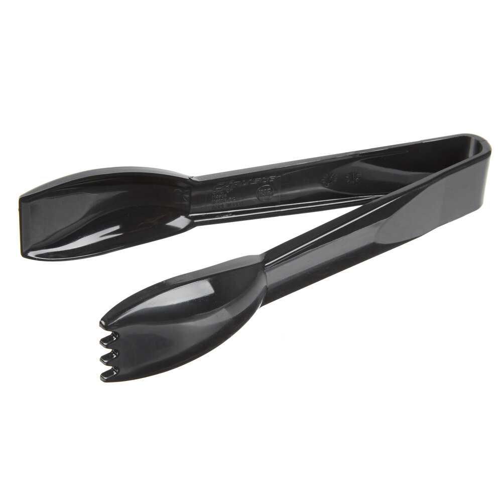Carlisle 460603 Carly 6" Black Plastic Salad Tongs