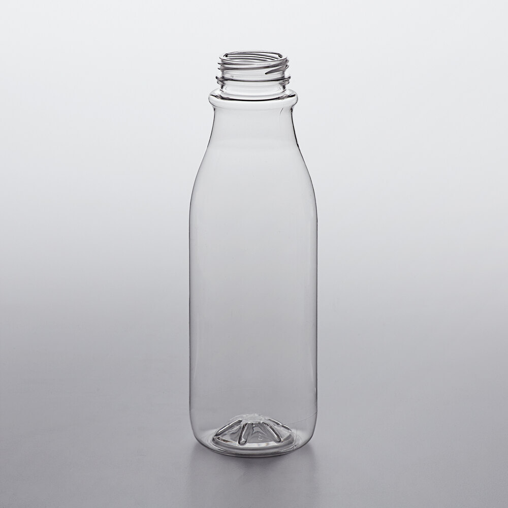 16 oz. Round PET Clear Juice Bottle with Tapered Neck 145/Bag