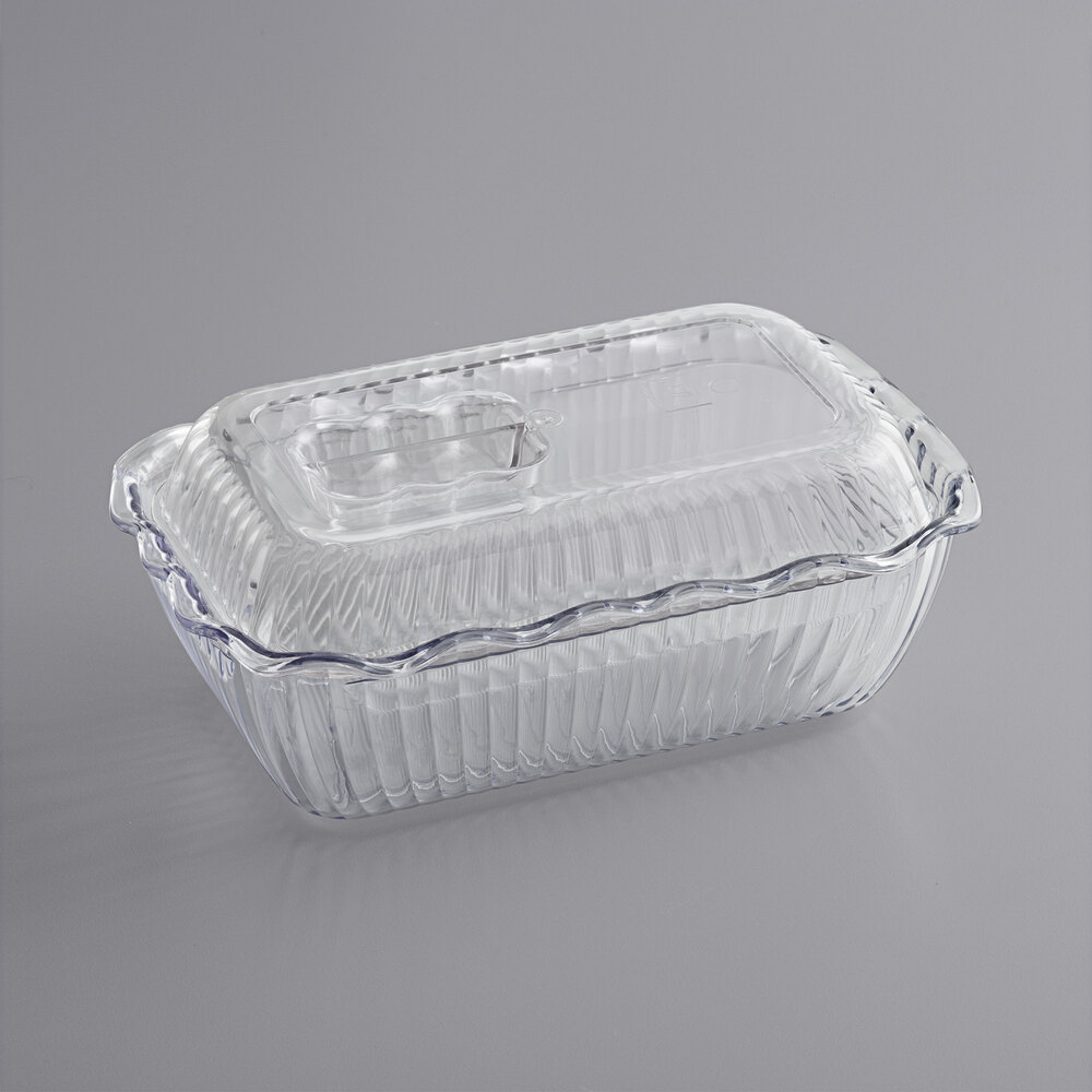 Choice 5 lb. Clear Deli Crock with Clear Cover