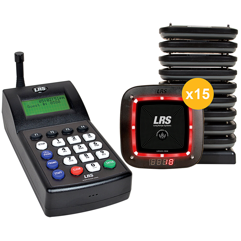 LRS Connect Pro Guest Paging System 15 Pager Kit with Connect