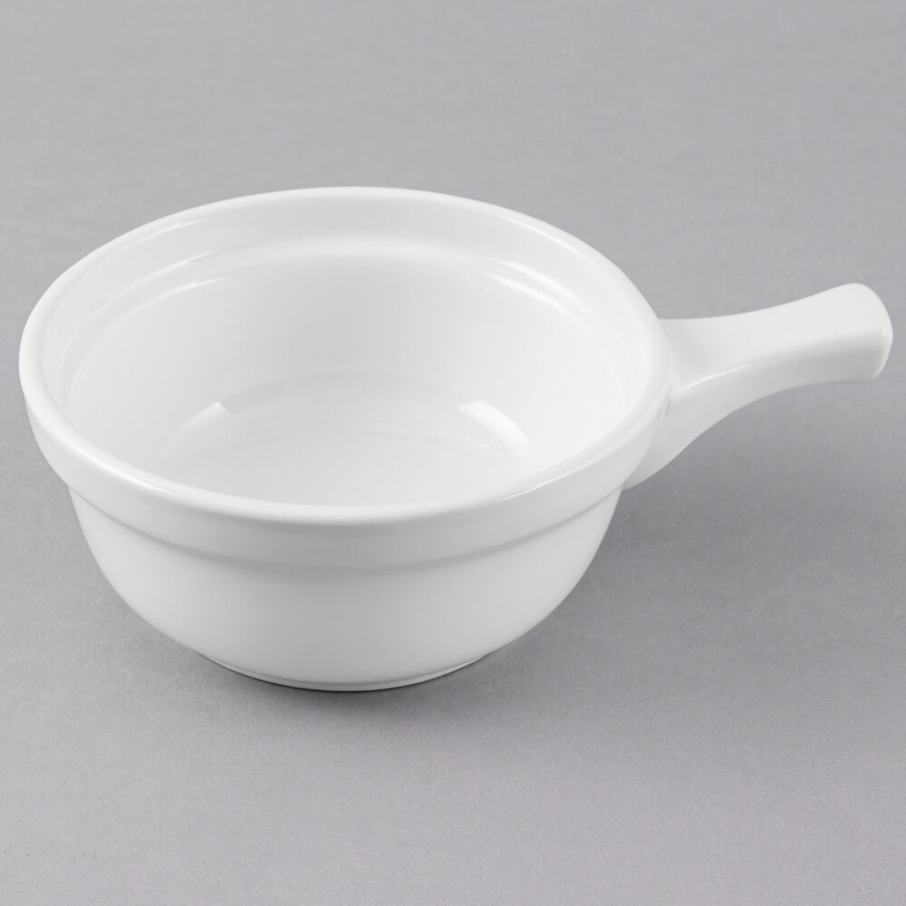 Tuxton BWS1402 14 oz. White China French Casserole Bowl / Dish With