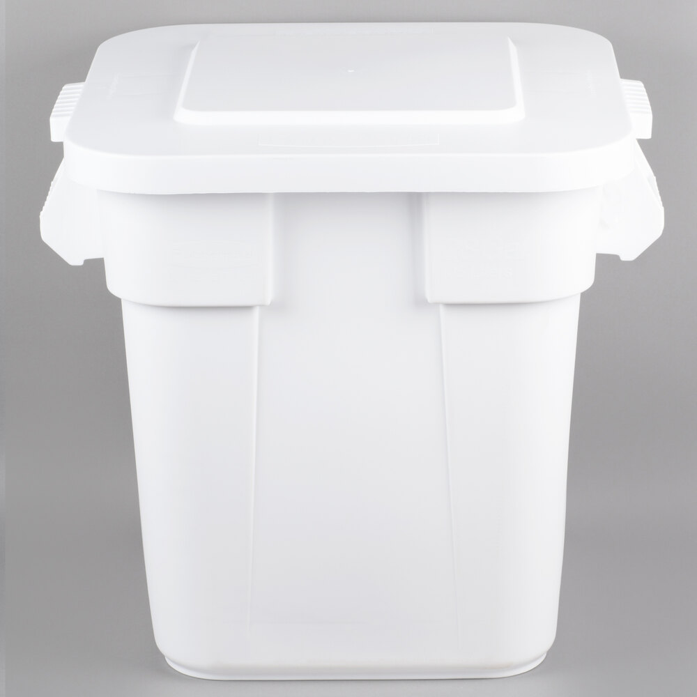 Rubbermaid BRUTE 28 Gallon White Flat Top Square Ingredient Storage Bin