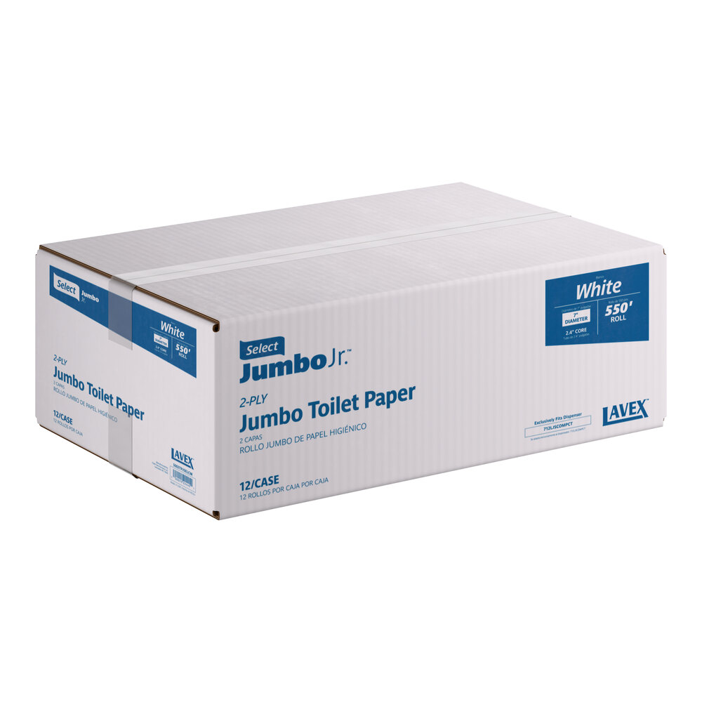 Select Compact Jumbo Jr. 550' 2-Ply Toilet Paper Roll with 7