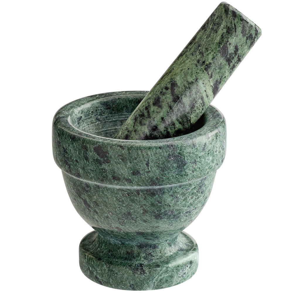 Fox Run 3 Green Marble Mortar and Pestle Set