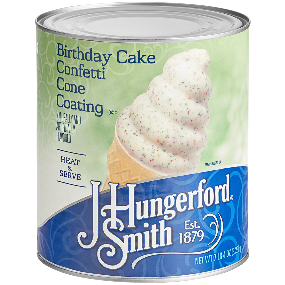 J. Hungerford Smith Birthday Cake Confetti Cone Shell Coating 10 Can