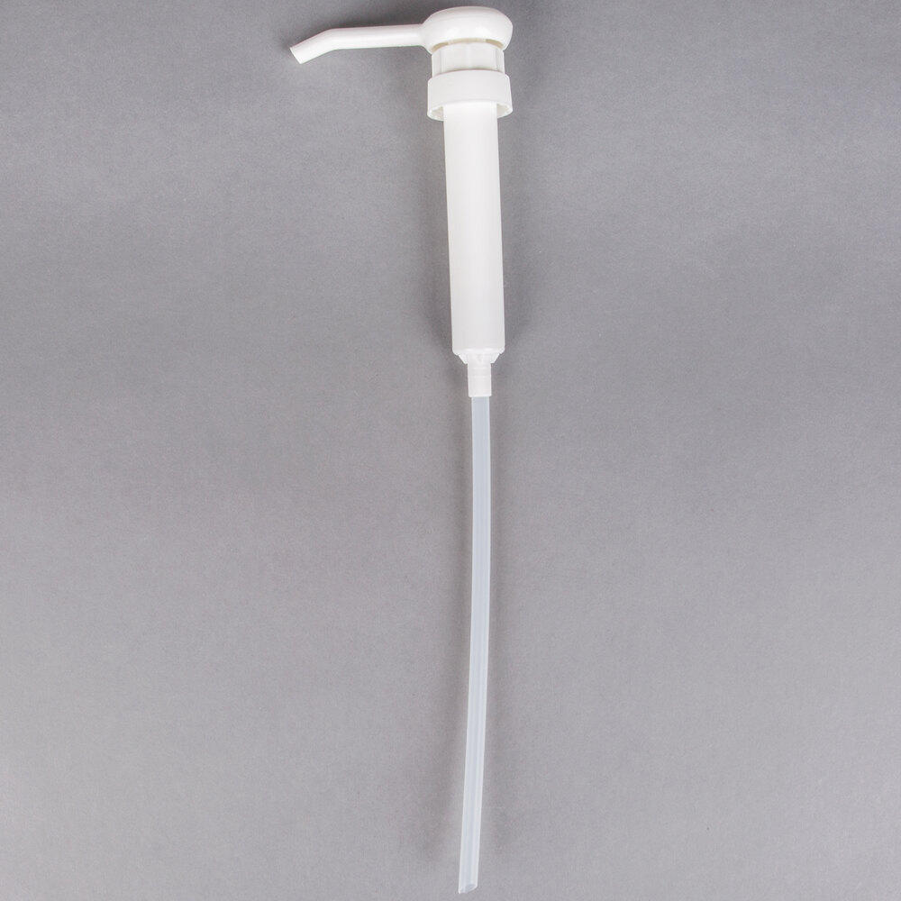 Carnival King 1 oz. Plastic Condiment Pump with 11 inch Dip Tube and Locking Pump Head