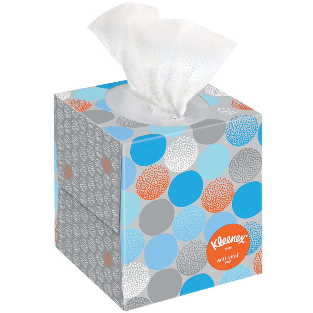Kleenex® AntiViral 55 Sheet 3Ply Facial Tissue Cube 12/Case