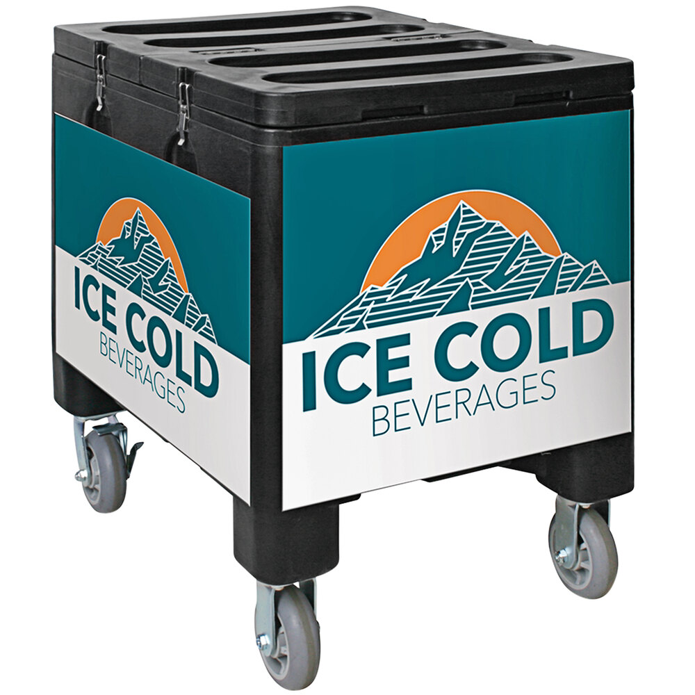 IRP 3101491 Black Ice Caddy 200 lb. Mobile Ice Bin / Beverage