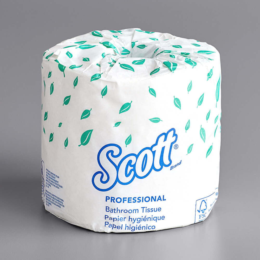 Scott Essential Professional Bulk Toilet Paper for Business (04460),  Individually Wrapped Standard Rolls, 2-PLY, White, 80 Rolls / Case, 550  Sheets / Roll