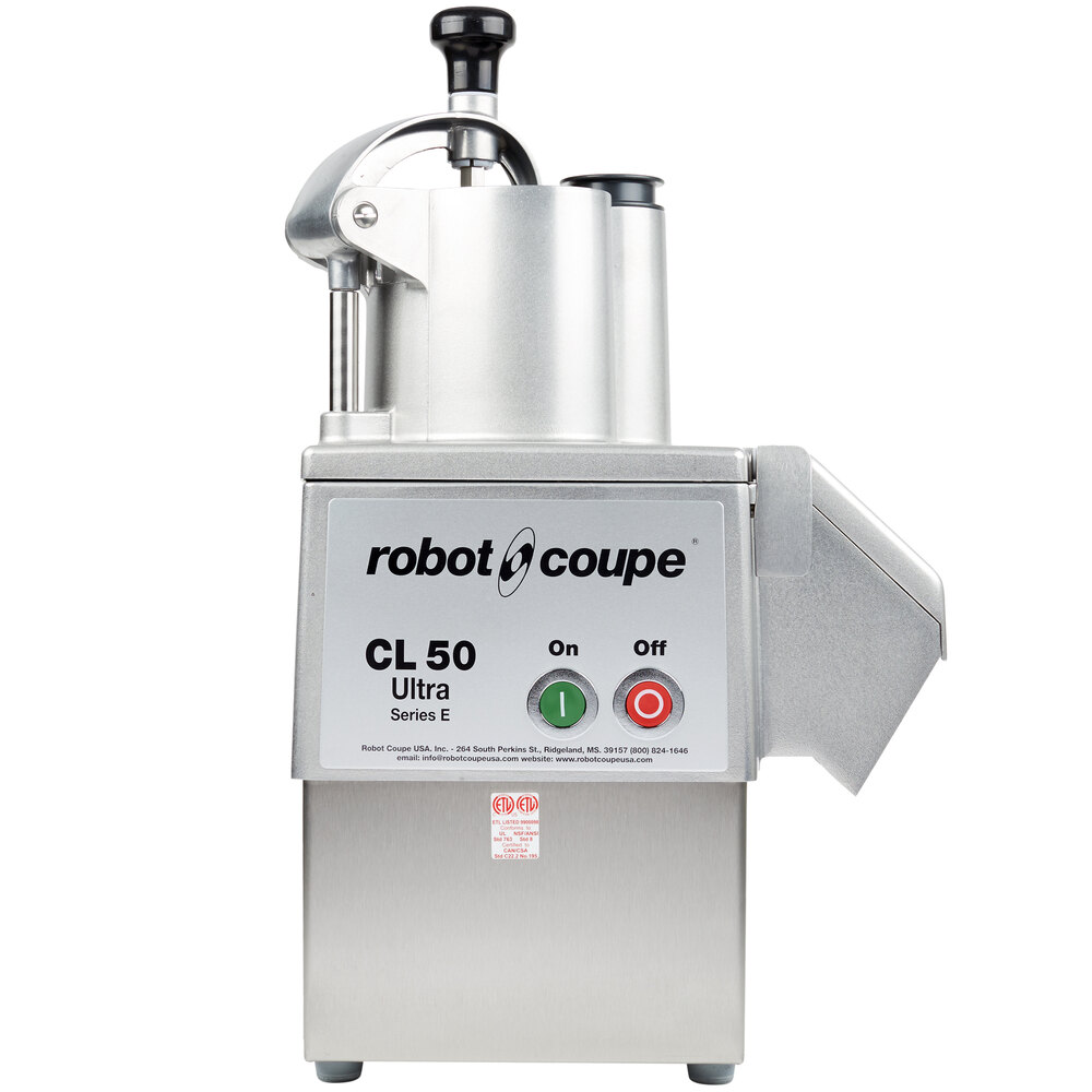 Robot Coupe CL50 Ultra Restaurant Dice Continuous Feed Food Processor with 9 Discs, Cleaning & Wall Holder Kits - 1 hp
