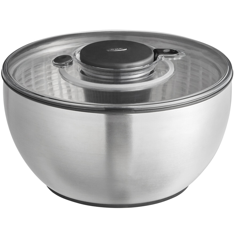 OXO 1071497 SteeL™ 5 Qt. Stainless Steel Salad Spinner / Dryer