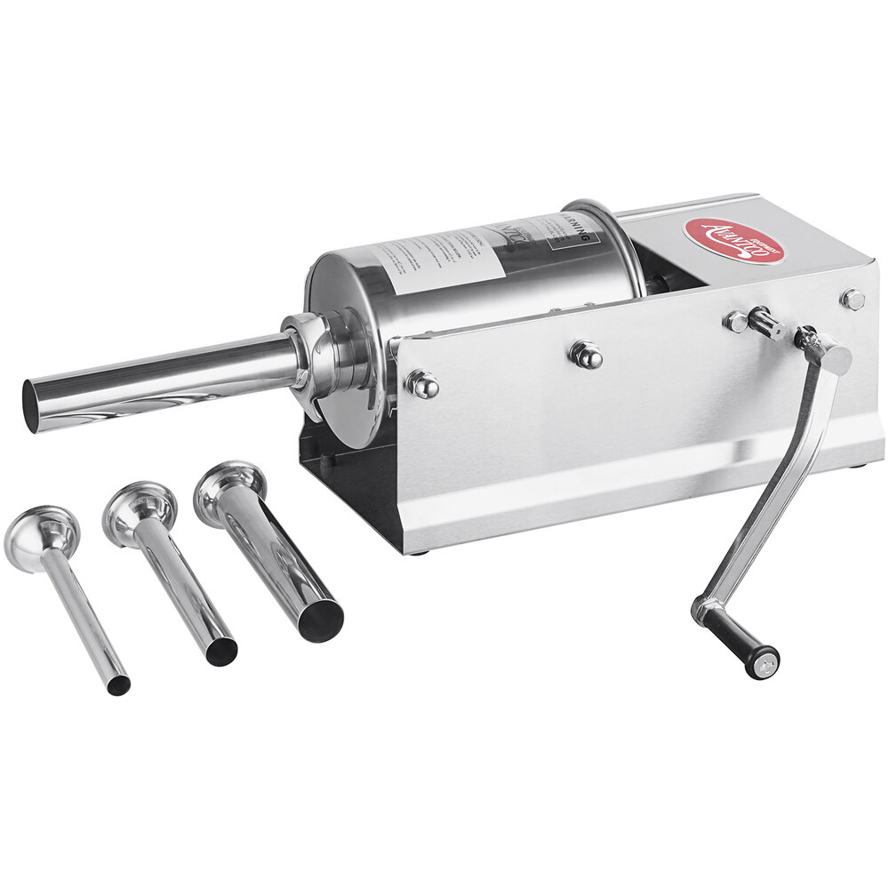 Avantco SSH7V 7 lb. Stainless Steel Horizontal Manual Sausage Stuffer