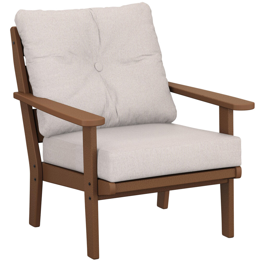 POLYWOOD 4411TE145999 Lakeside Teak / Dune Deep Seating Chair
