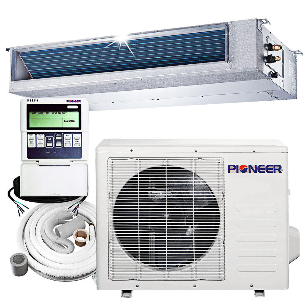 Pioneer Series RYB-D22 RYB018GMFILDAD-16 Mini Split Ducted Concealed AC /  Heat Pump System - 18,000 BTU