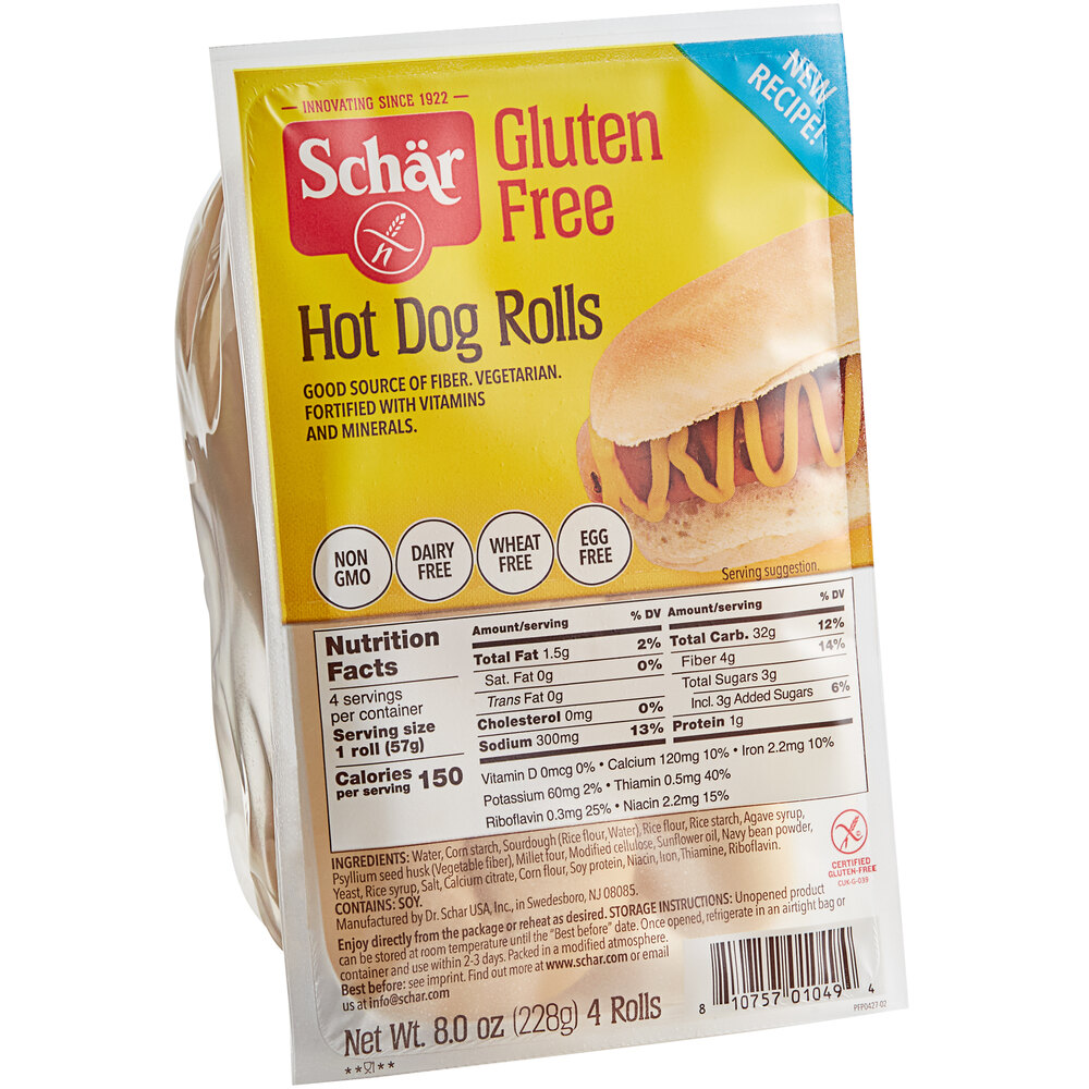 Schar GlutenFree Hot Dog Bun 4Count 5/Case
