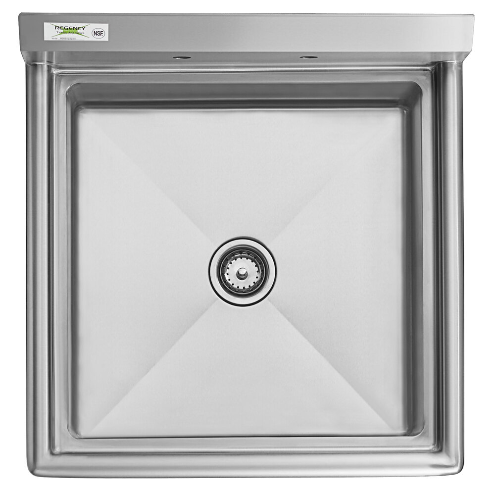 A Regency stainless steel one compartment sink with a drain.