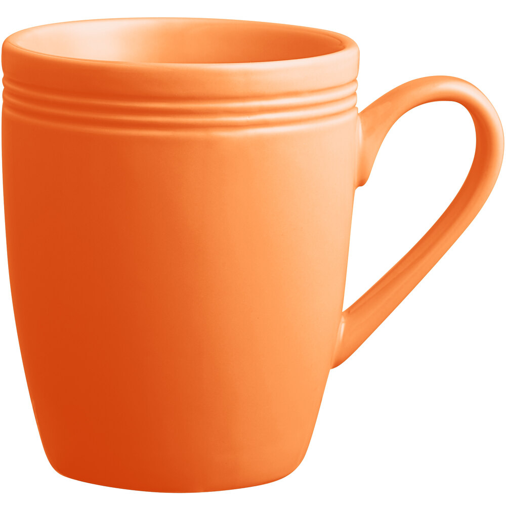 Acopa Capri 12 oz. Valencia Orange Stoneware Mug - 24/Case