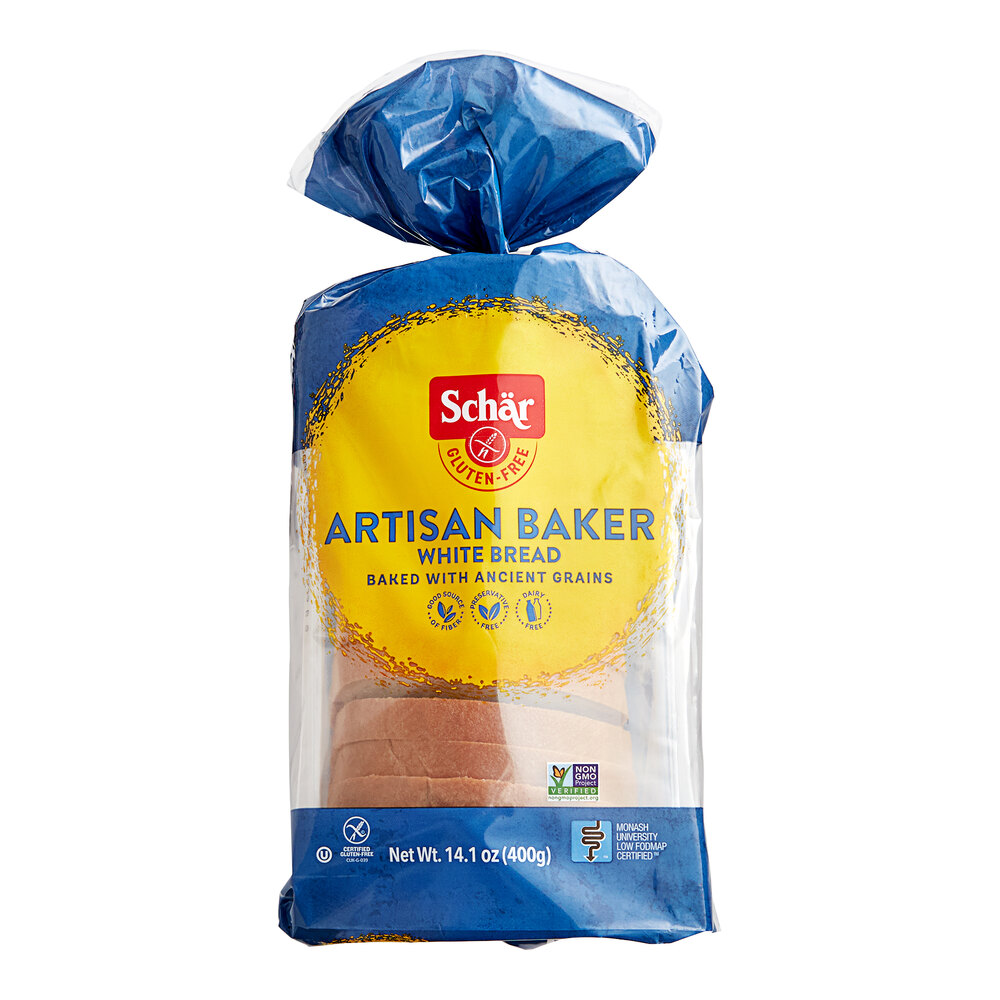 Schar GlutenFree Artisan Baker Sliced White Bread Loaf 8/Case