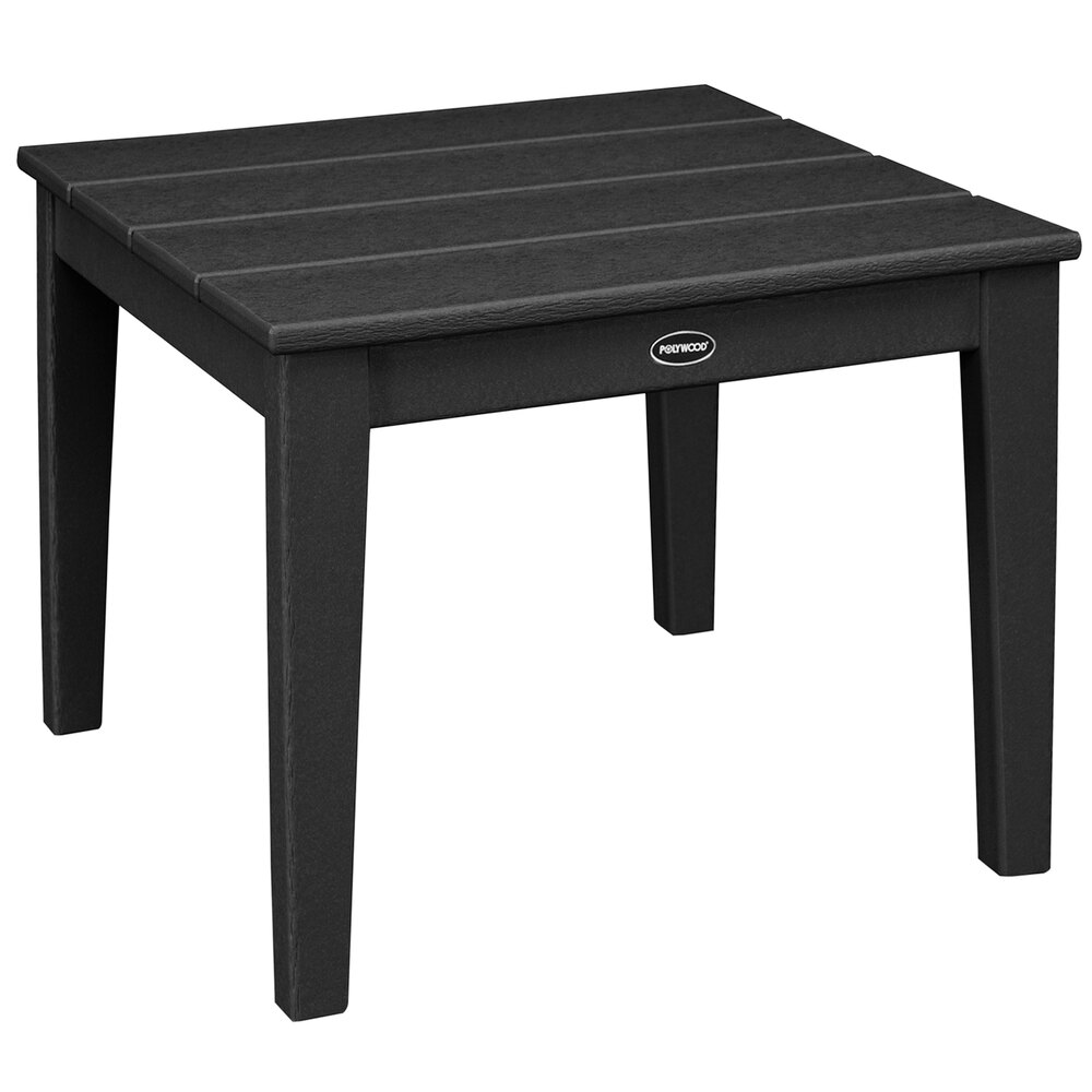 POLYWOOD Newport 22" Black End Table
