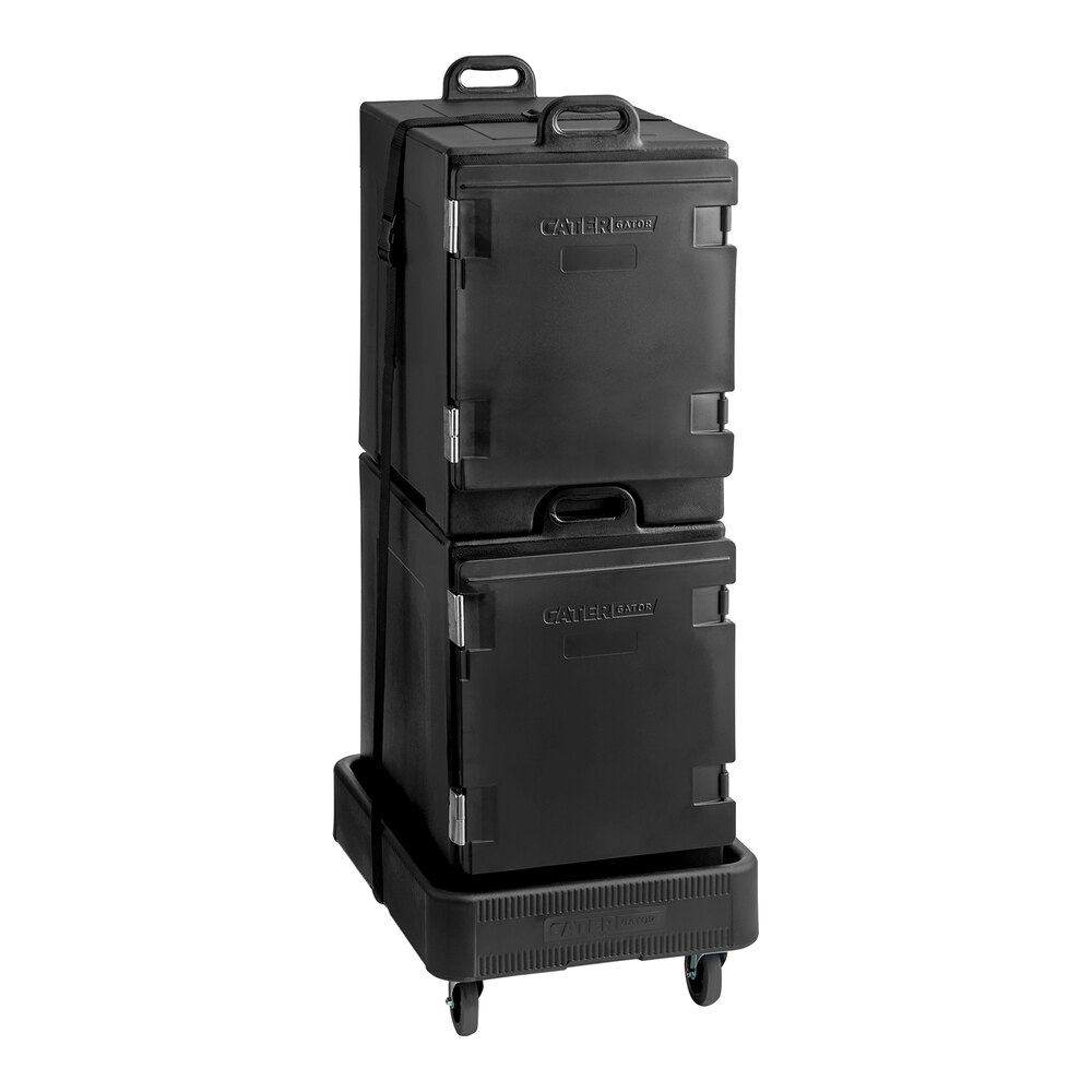 CaterGator Black Insulated Pan Carrier Kit with Two Front Loading 5-Pan ...