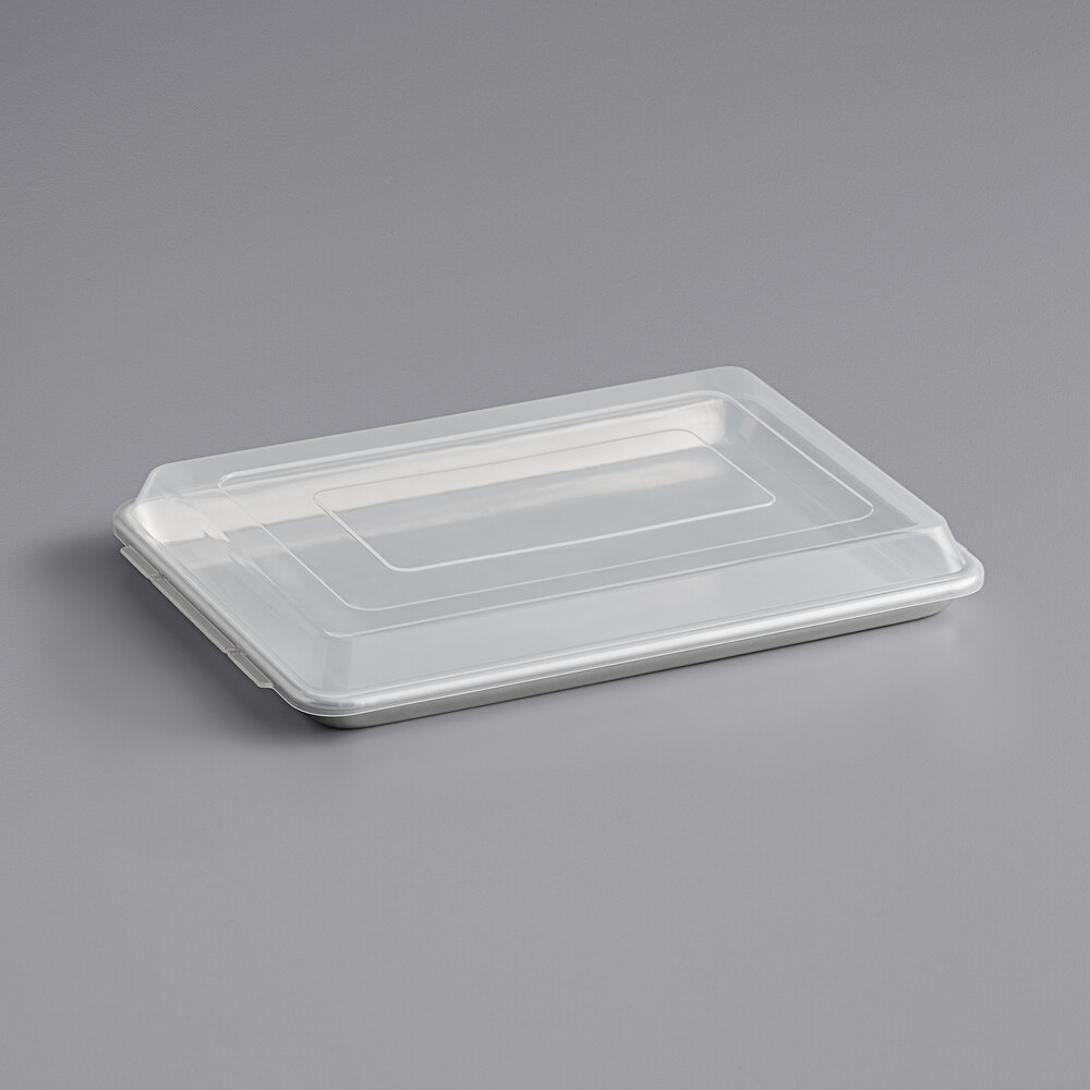 Choice Half Size 19 - 13 x 18 Wire in Rim Aluminum Sheet Pan with Cover