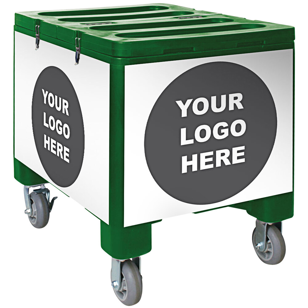 IRP 3805015 Green Ice Caddy 200 lb. Customizable Mobile Ice Bin