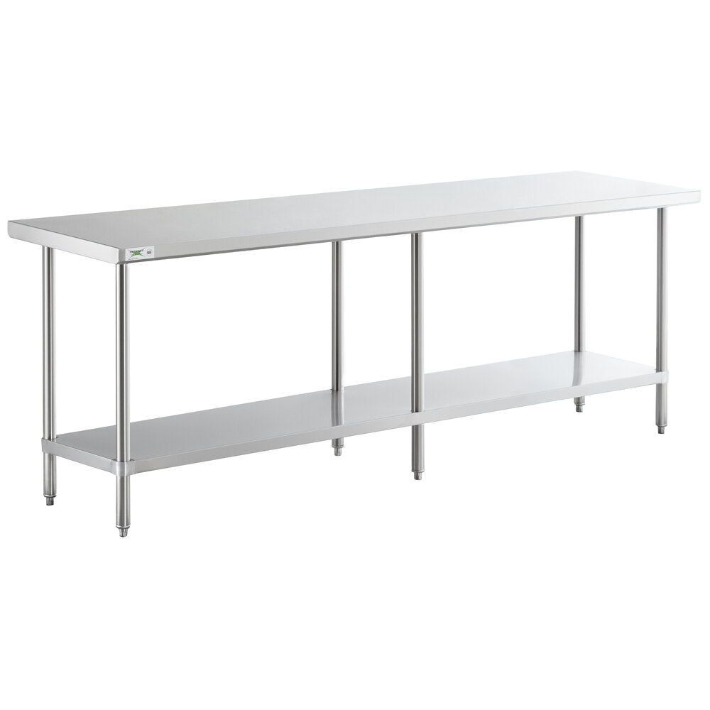 Regency 24 inch x 96 inch 16-Gauge 304 Stainless Steel Commercial Work Table with Undershelf