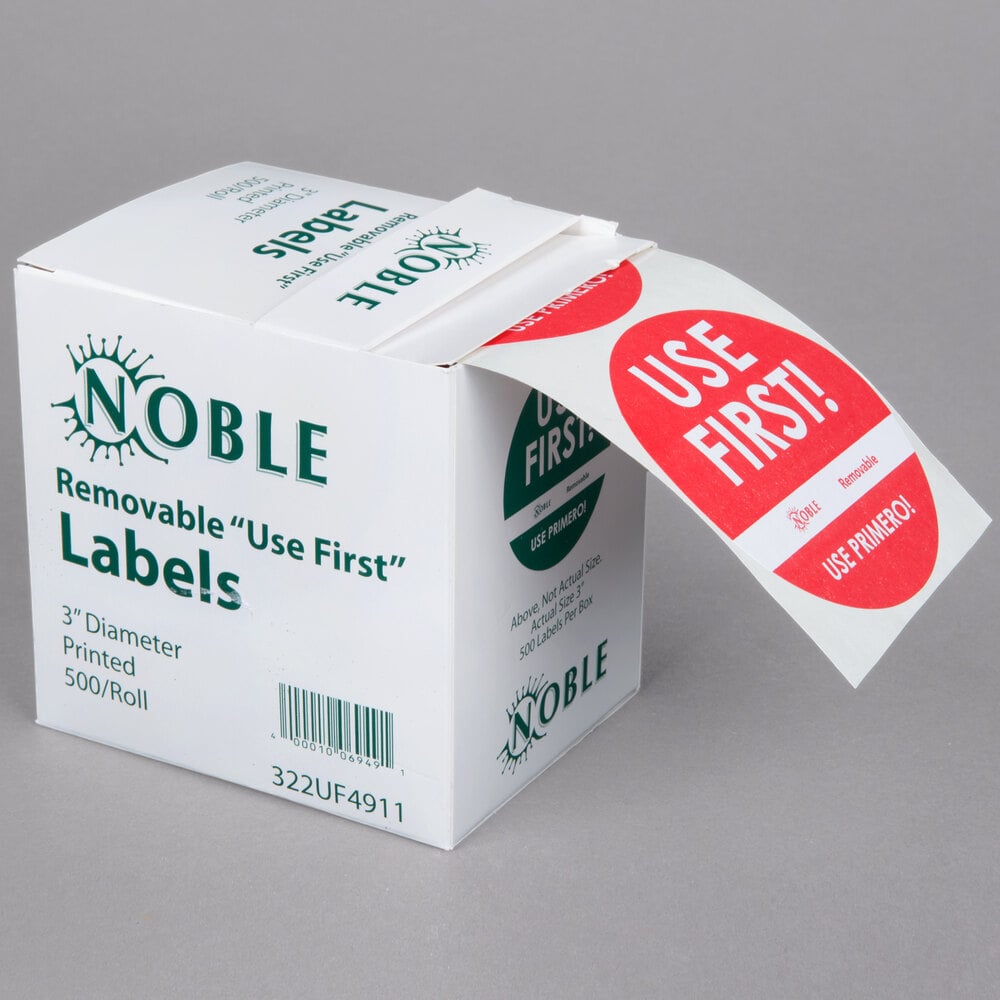 Noble Products 1 x 2 Removable Hospital Label - 500/Roll