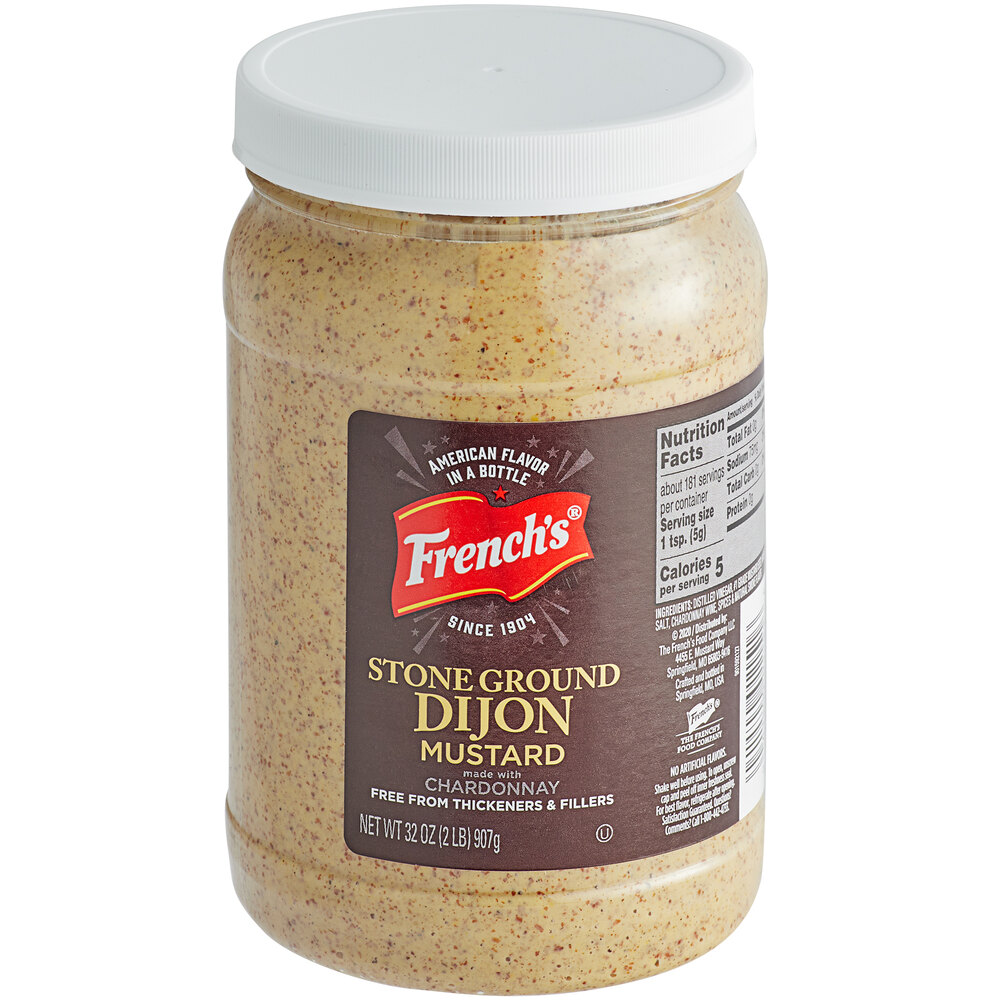 French's Stone Ground Dijon Mustard 32 oz. Jar 6/Case