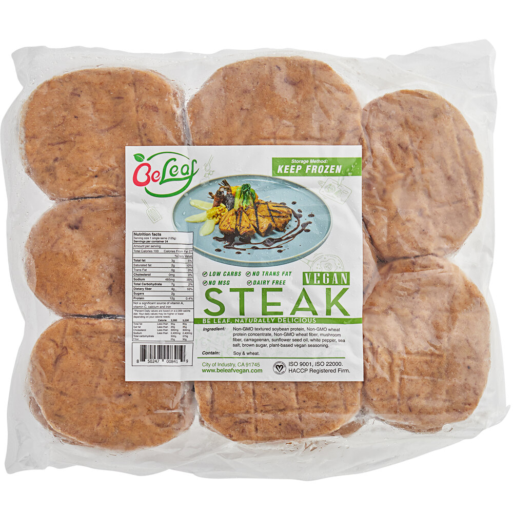 Be Leaf PlantBased Vegan Steak 4 oz. 24/Case