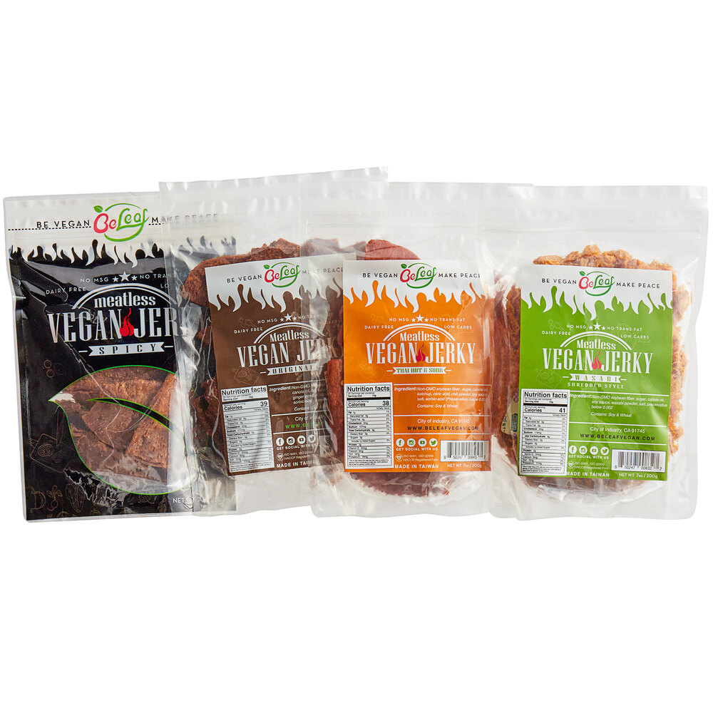 Be Leaf PlantBased Vegan 4Flavor Jerky Variety Pack 2/Case