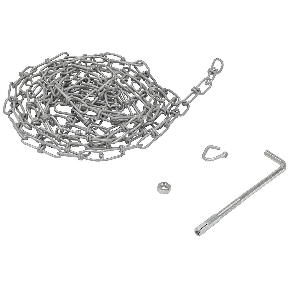 Vestil OH15 15' Double Loop Coil Security Chain with Hanger for Wheel