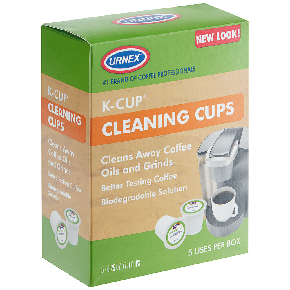 Urnex 25CLNCP57 KCup Single Cup Coffee Brewer Cleaning Cups 5/Box