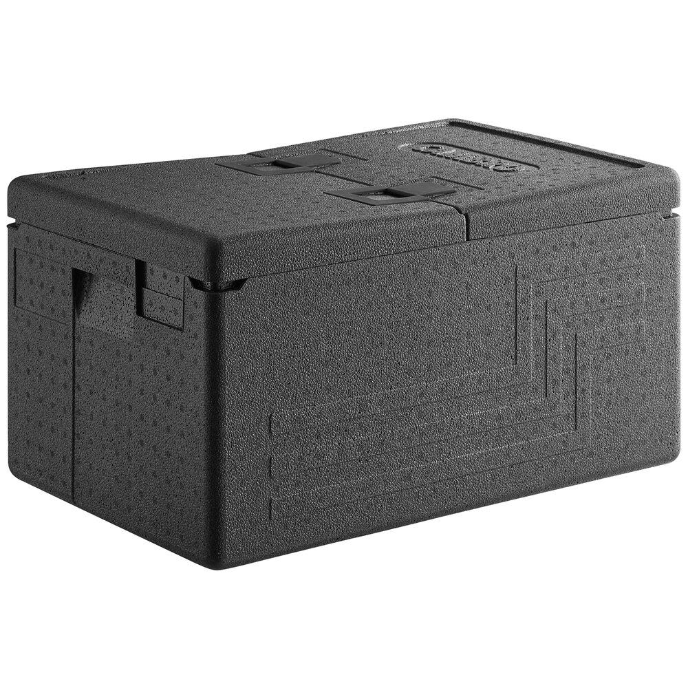 Cambro Cam GoBox® Black Flip Lid Top Loading EPP Insulated Food Pan ...