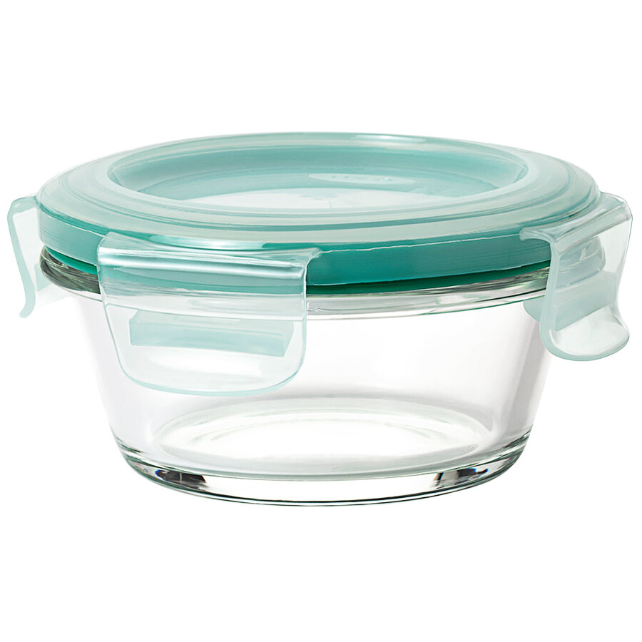 OXO Good Grips SmartSeal 7 Cup Clear Round Glass Container with Leakproof  Snap-On Lid