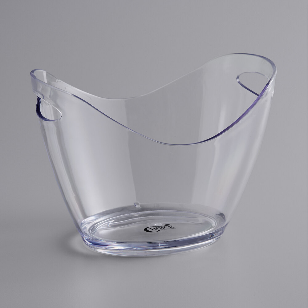 Choice 3.25 Qt. Small 2Bottle Plastic Oval Wine Bucket