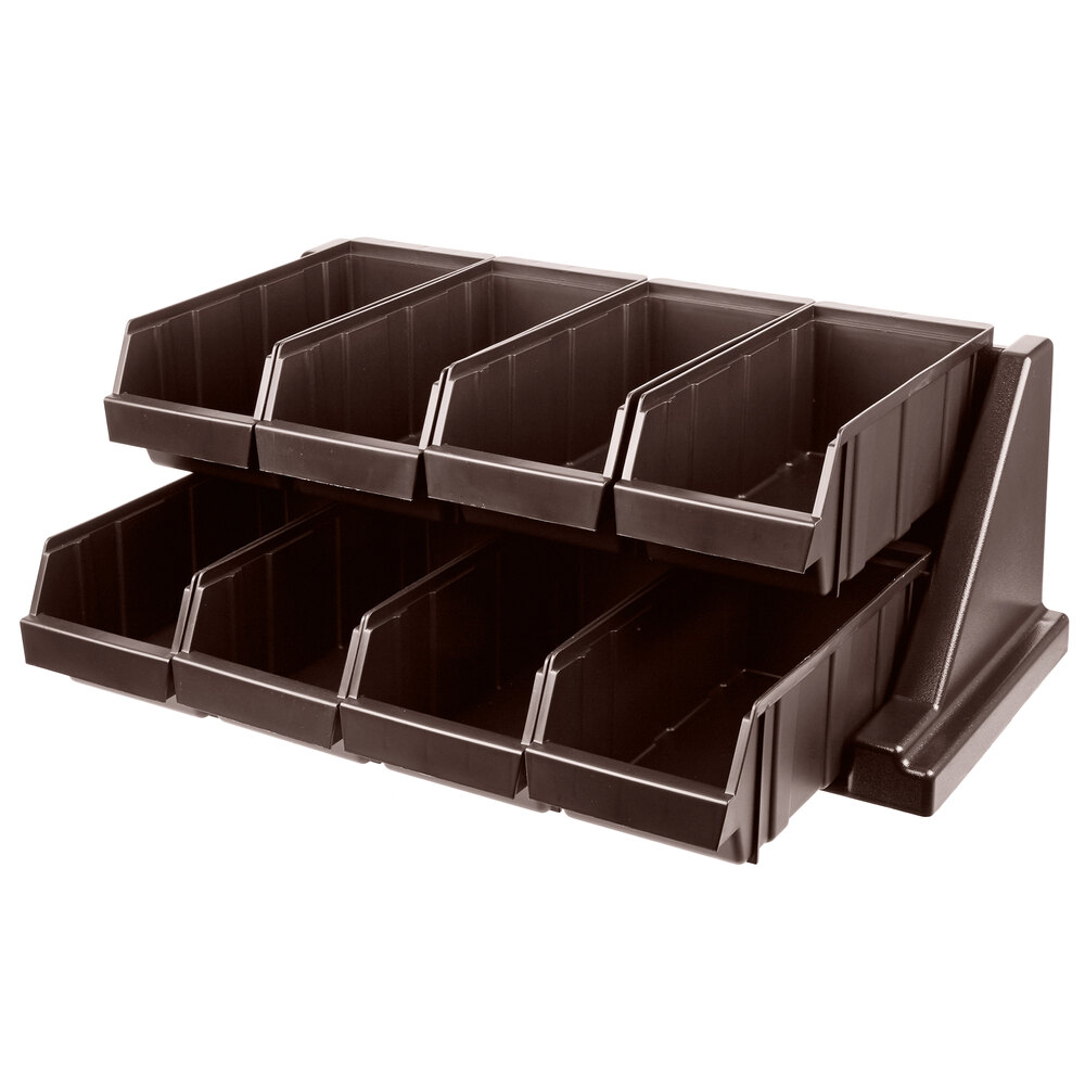 Cambro 8RS8131 Dark Brown Versa Self Serve Condiment Bin Stand Set with