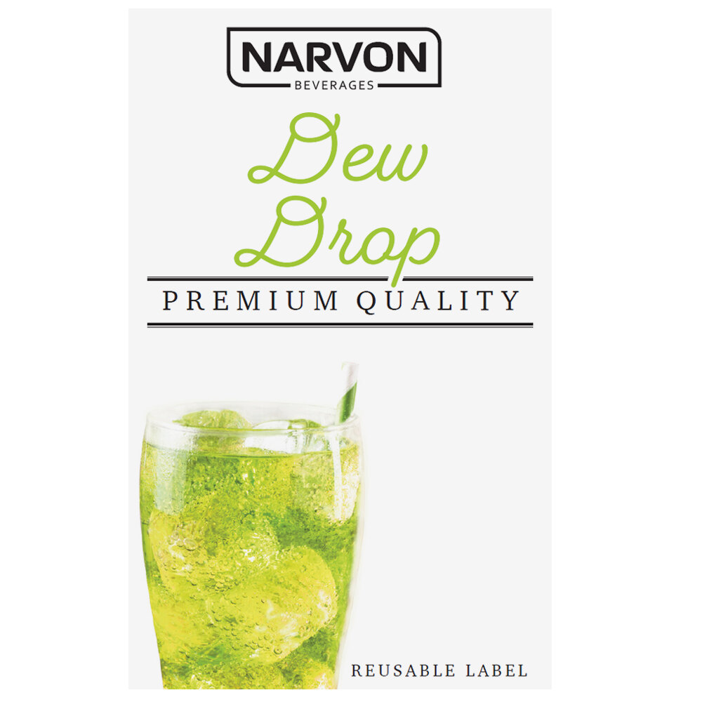 Narvon LBLSLDEW Reusable "Dew Drop" Slushy Machine Label