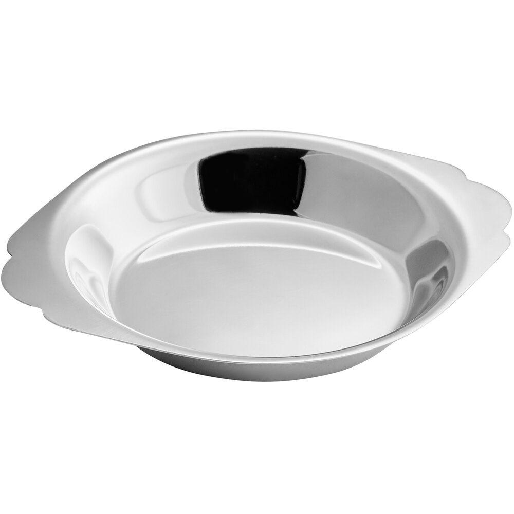 Choice 6 oz. Stainless Steel Round Au Gratin Dish