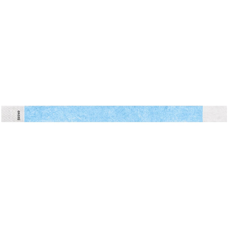 Carnival King Light Blue Disposable Tyvek® Wristband 3/4 inch x 10 inch - 500/Bag
